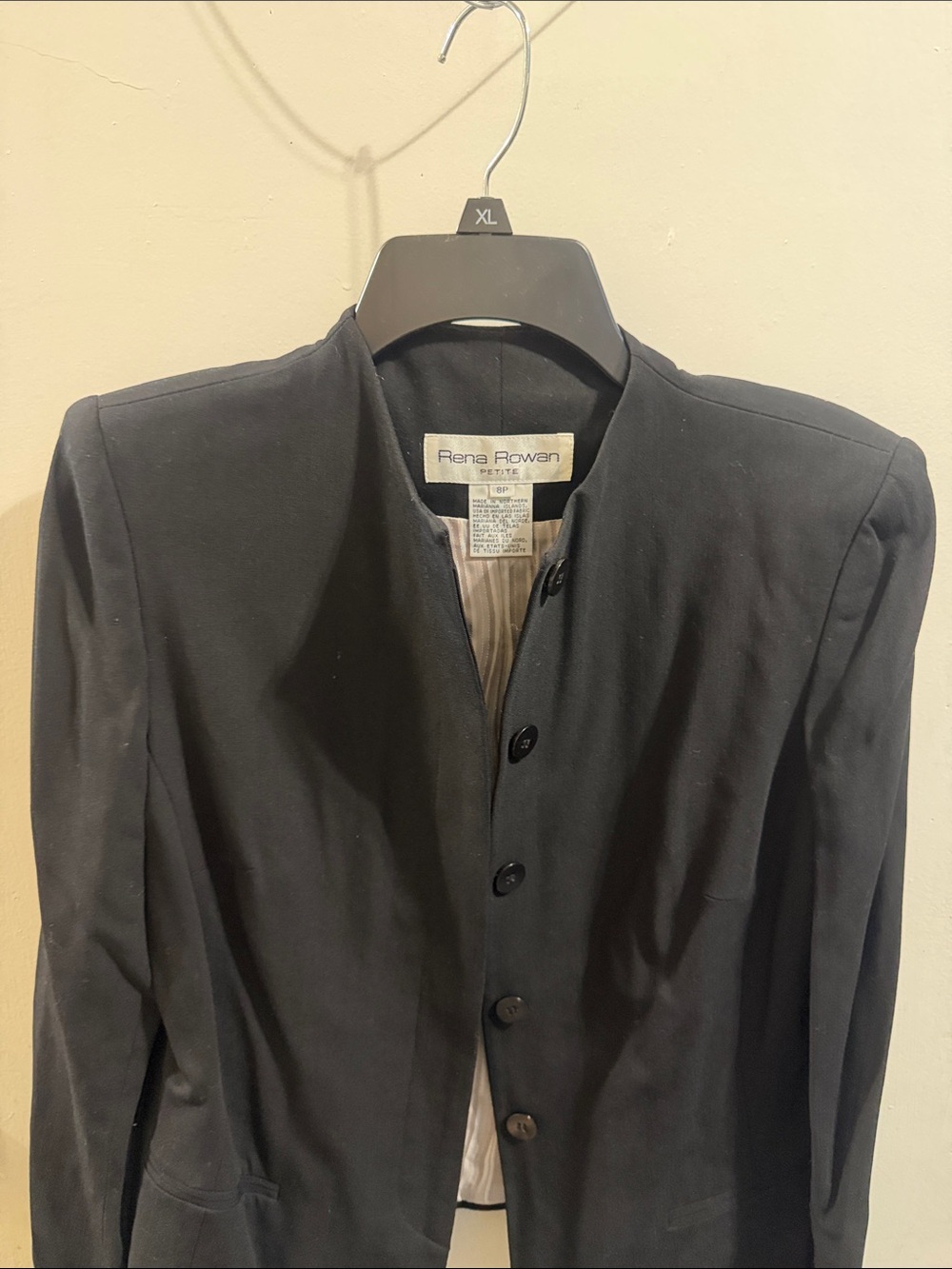 Rena Rowan Black Collarless Women's Blazer